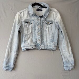 Liquid Jeans Womens Cropped Denim Jacket Size S Western Trucker Light Wash Rodeo